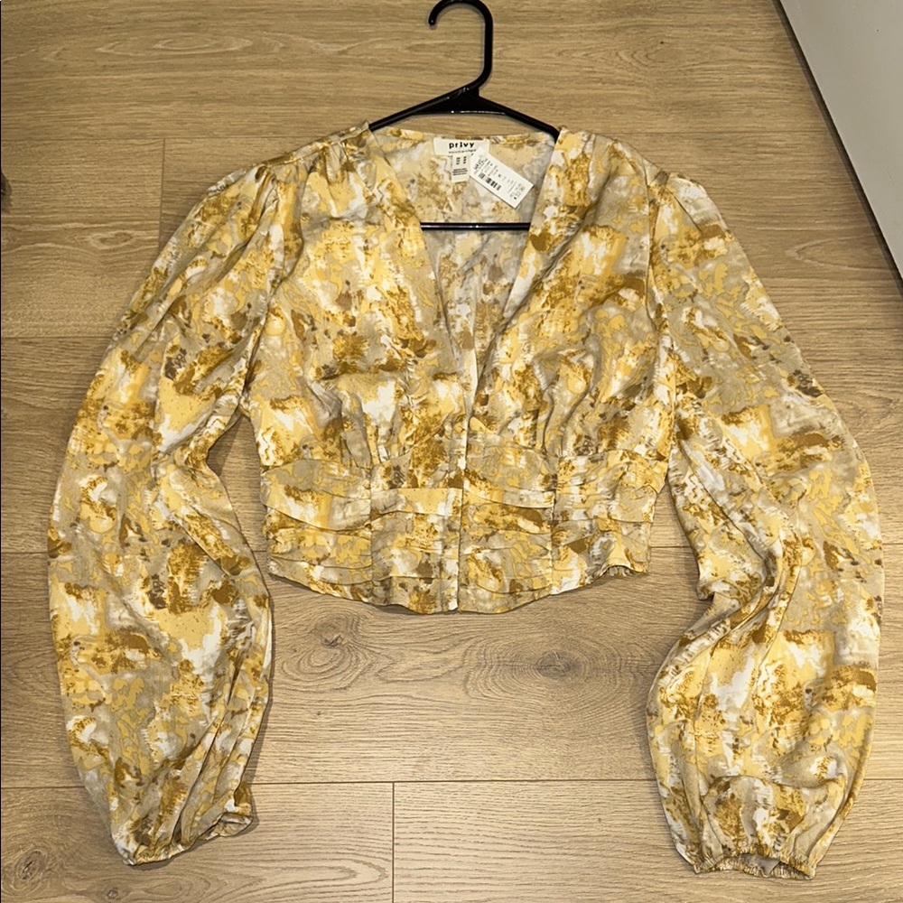 Women's Yellow Floral Corset Top